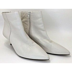 Kensie Damiana Bootie 9.5 Zip Up Off White Leather